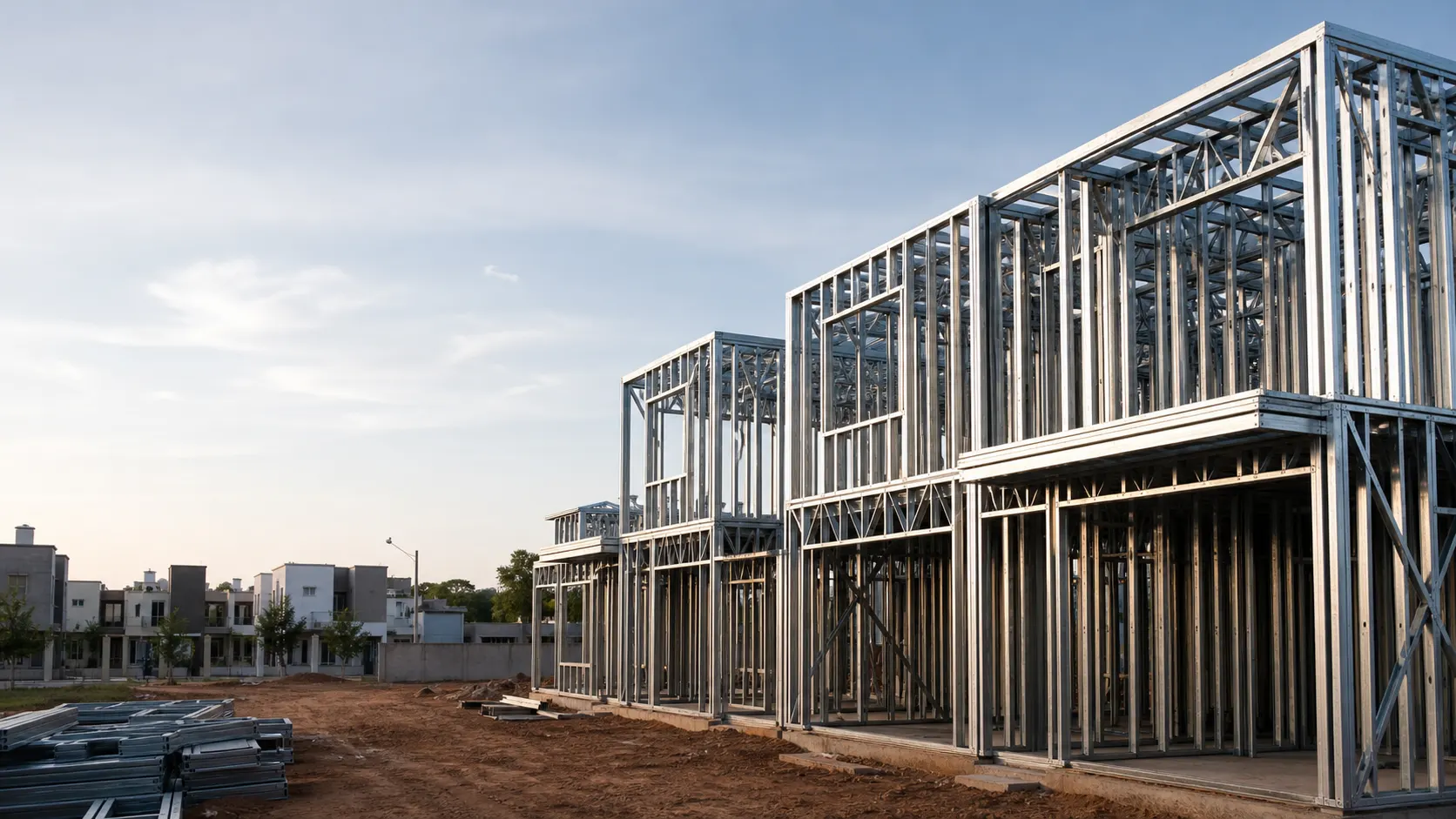Estrutura em Light Steel Frame em obra técnica